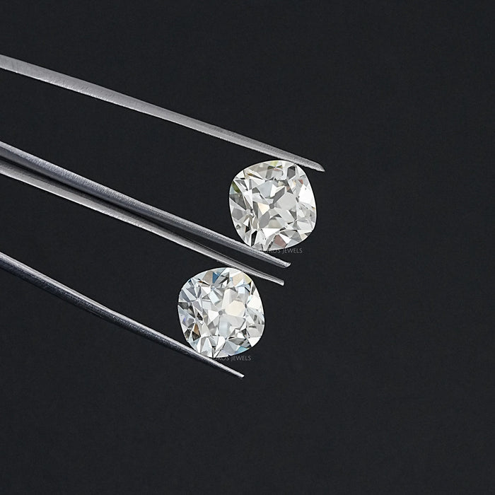 Old Mine Cushion Cut Lab Grown Diamond Matching Pair