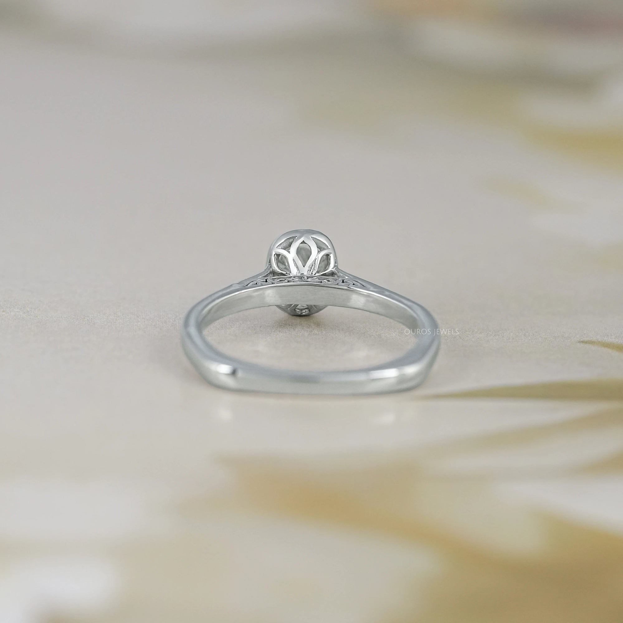 Old Mine Cushion Cut Milgrain Bezel Solitaire Ring Ring