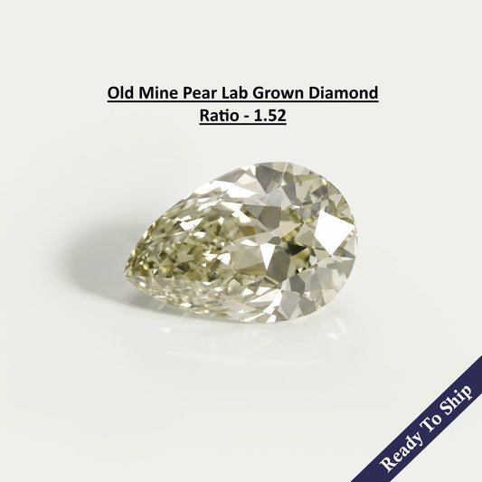 3.47 CT Loose Old Mine Pear Cut Loose