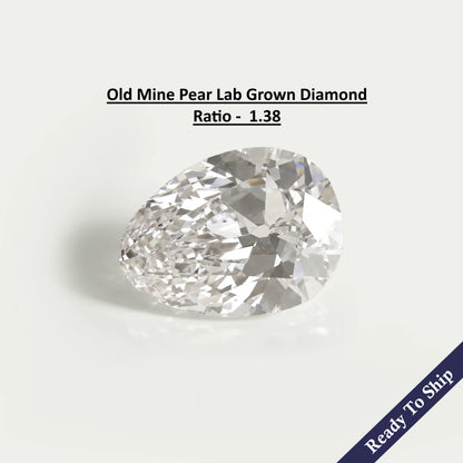 3.53 CT Old Mine Pear Lab Grown Loose diamond