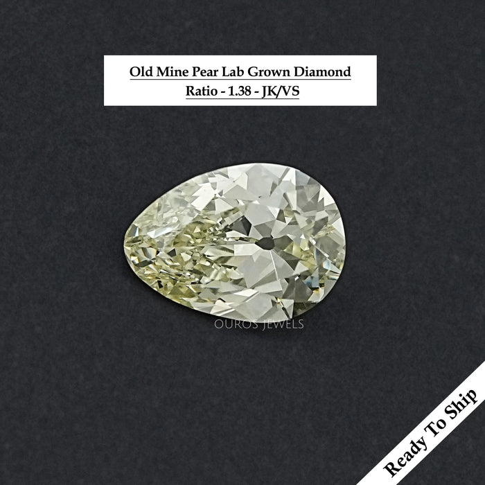 Old Mine Pear Cut Lab Grown Diamond  - JK