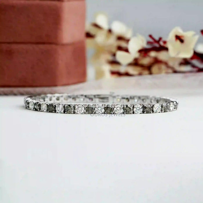 Fancy Colored Round Diamond Tennis Bracelets