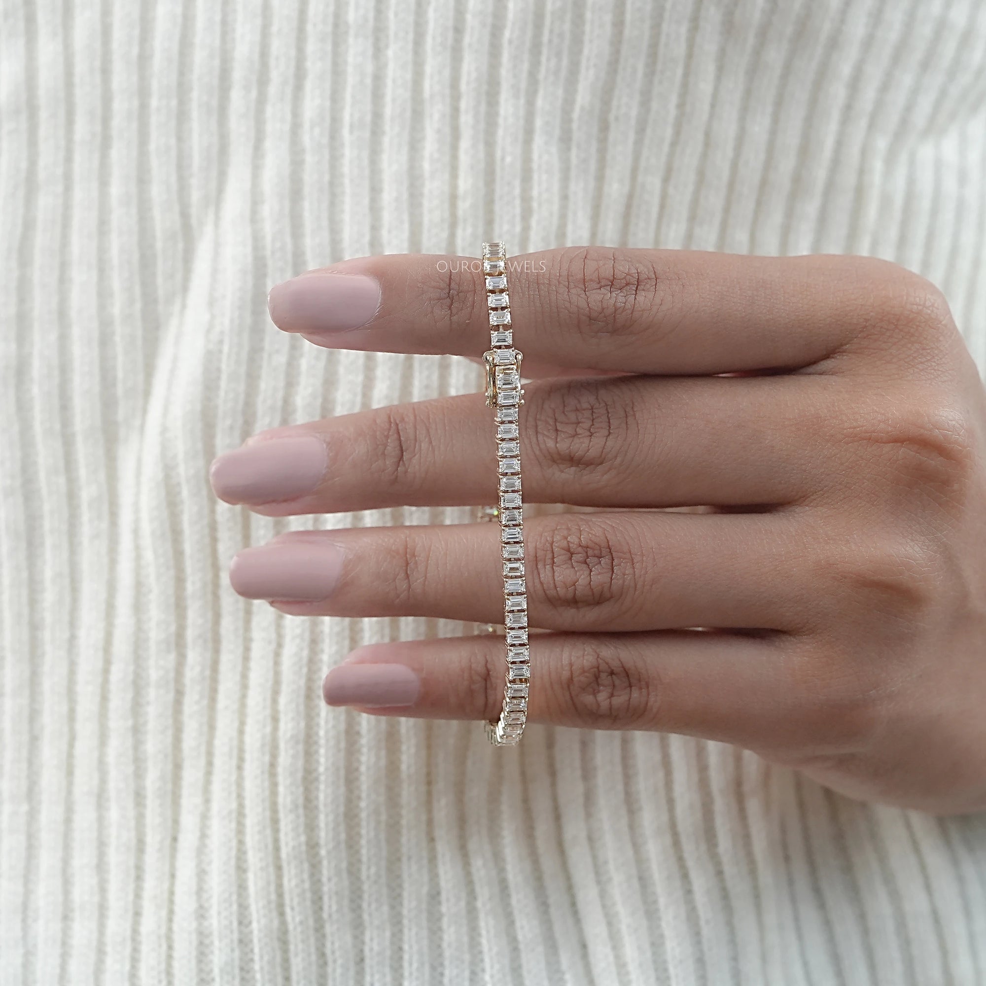 Lab Grown Emerald Cut Diamond Bracelet Bracelet