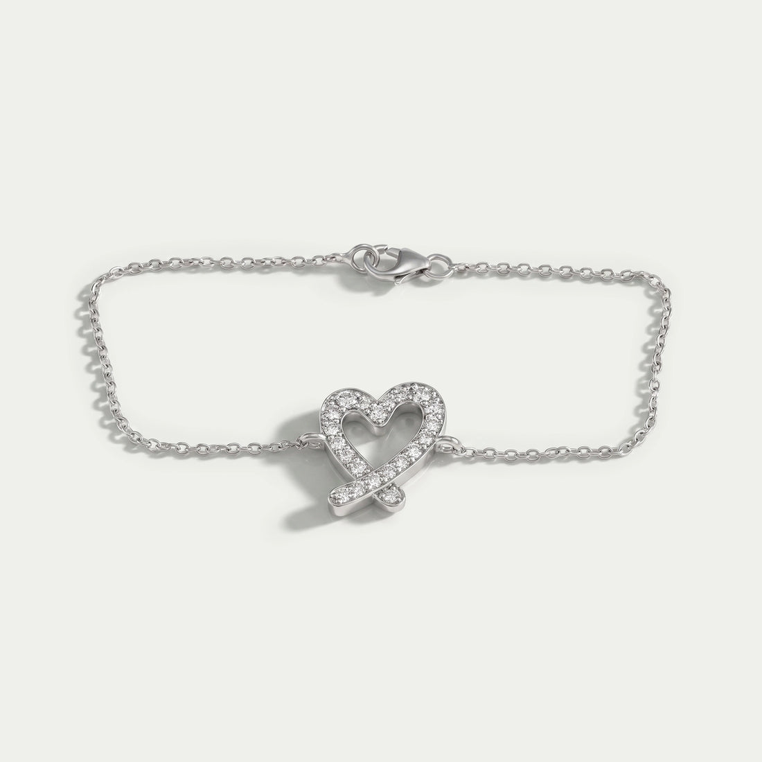 Round Diamond Open Heart Bracelet Bracelet
