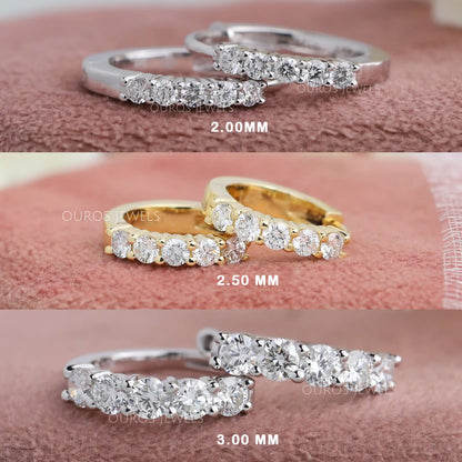 Round Cut Diamond Hoop Earrings Earring
