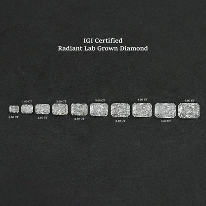 IGI Certified Radiant Cut Lab Grown Diamond IGI Certified Diamond Loose