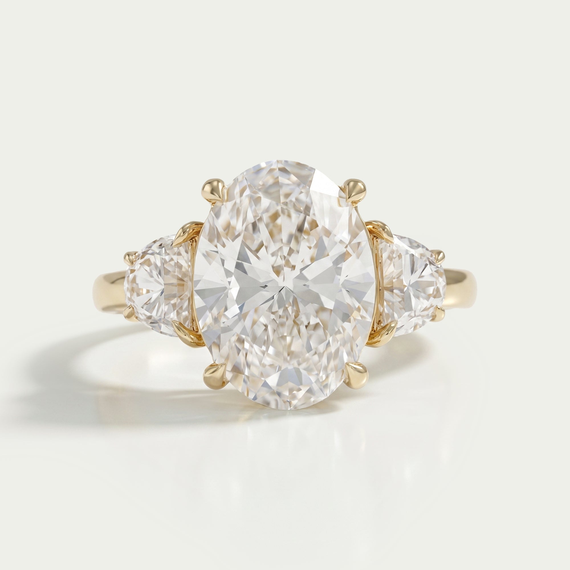 Oval Cut Lab Diamond Three Stone Ring