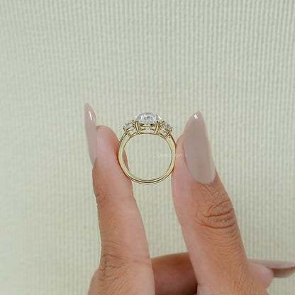 Oval Cut Lab Diamond Three Stone Ring
