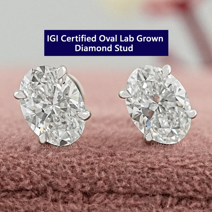 Oval Lab Grown Diamond Studs Earrings