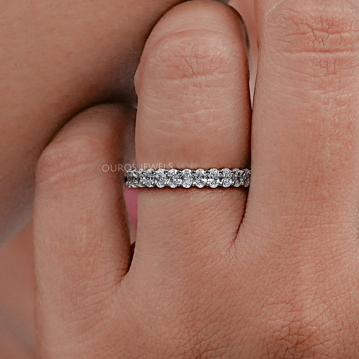 Oval Lab Grown Diamond Eternity Wedding Band