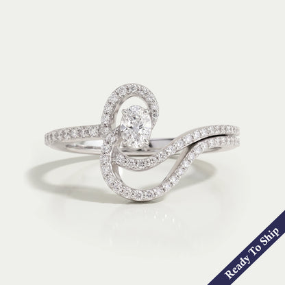 Oval Cut Lab Grown Diamond Bridal Engagement Ring