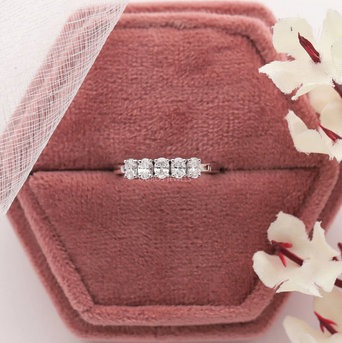 Five Stone Oval Diamond  Wedding Ring