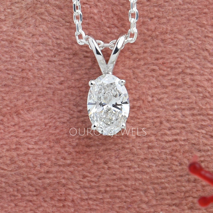 Oval Lab Grown Diamond Solitaire Necklace