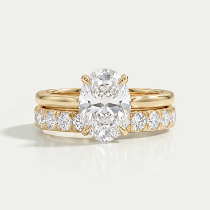 Oval Cut Lab Grown Bridal Diamond Ring Set Ring
