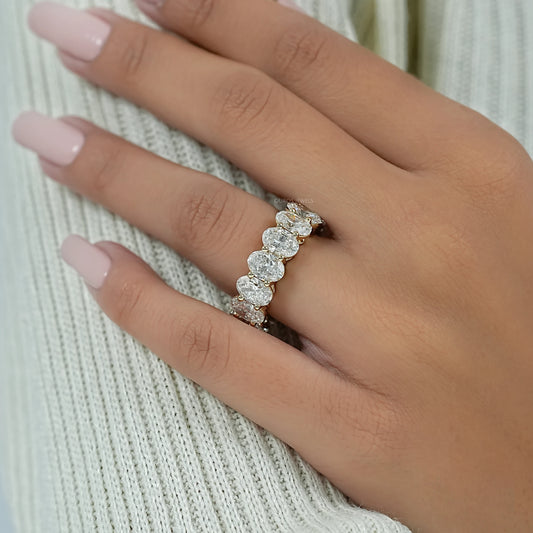 Oval Lab Diamond Eternity Band Ring