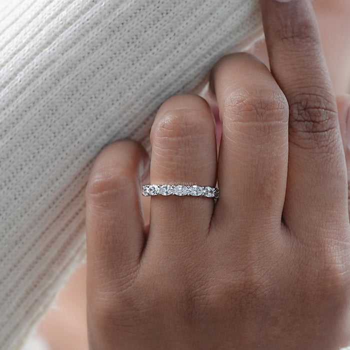 East West Oval Cut Lab Grown Diamond Wedding Band
