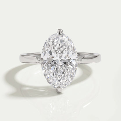 3 Carat Oval Hidden Halo Engagement Ring Ring