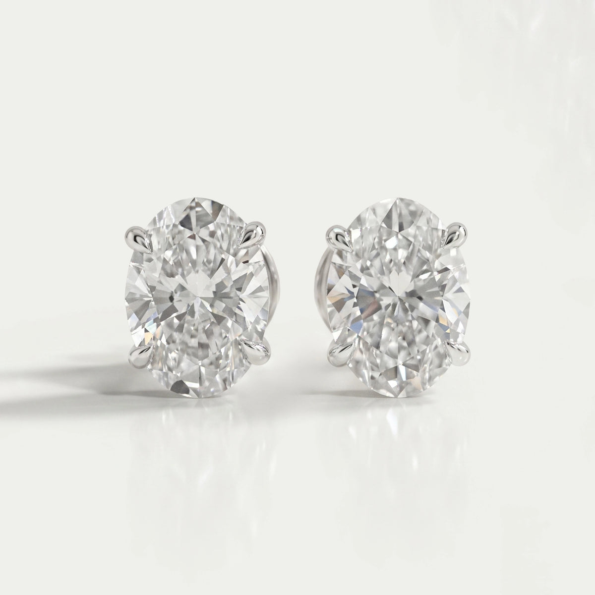Oval Cut Lab Grown Diamond Stud Earrings Earring