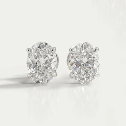 Oval Cut Lab Grown Diamond Stud Earrings Earring