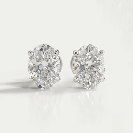 Oval Lab Grown Diamond Studs Earrings