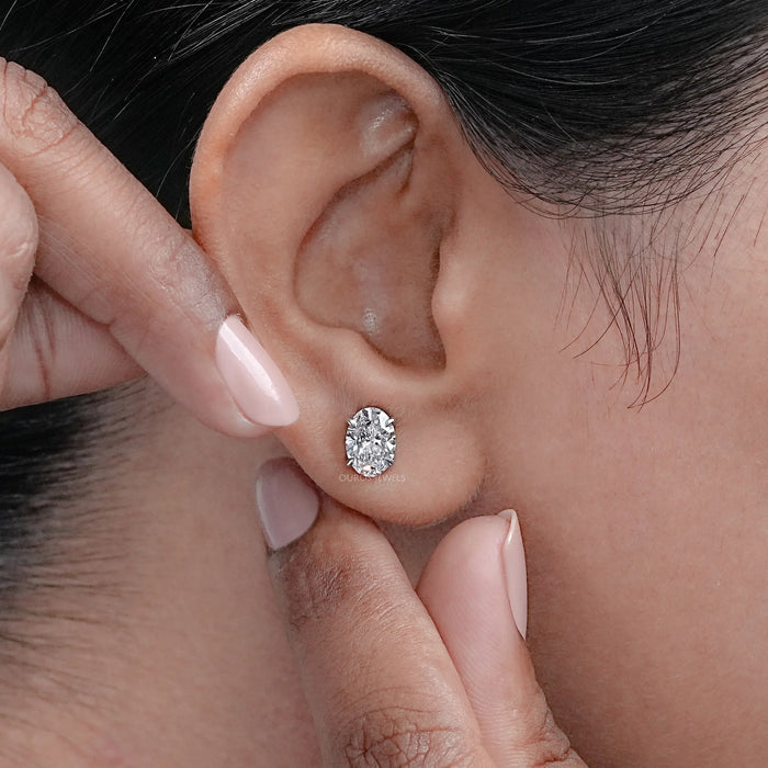 Oval Lab Grown Diamond Studs Earrings