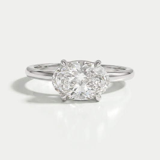 Pear Shaped Diamond Solitaire Bezel Set Ring