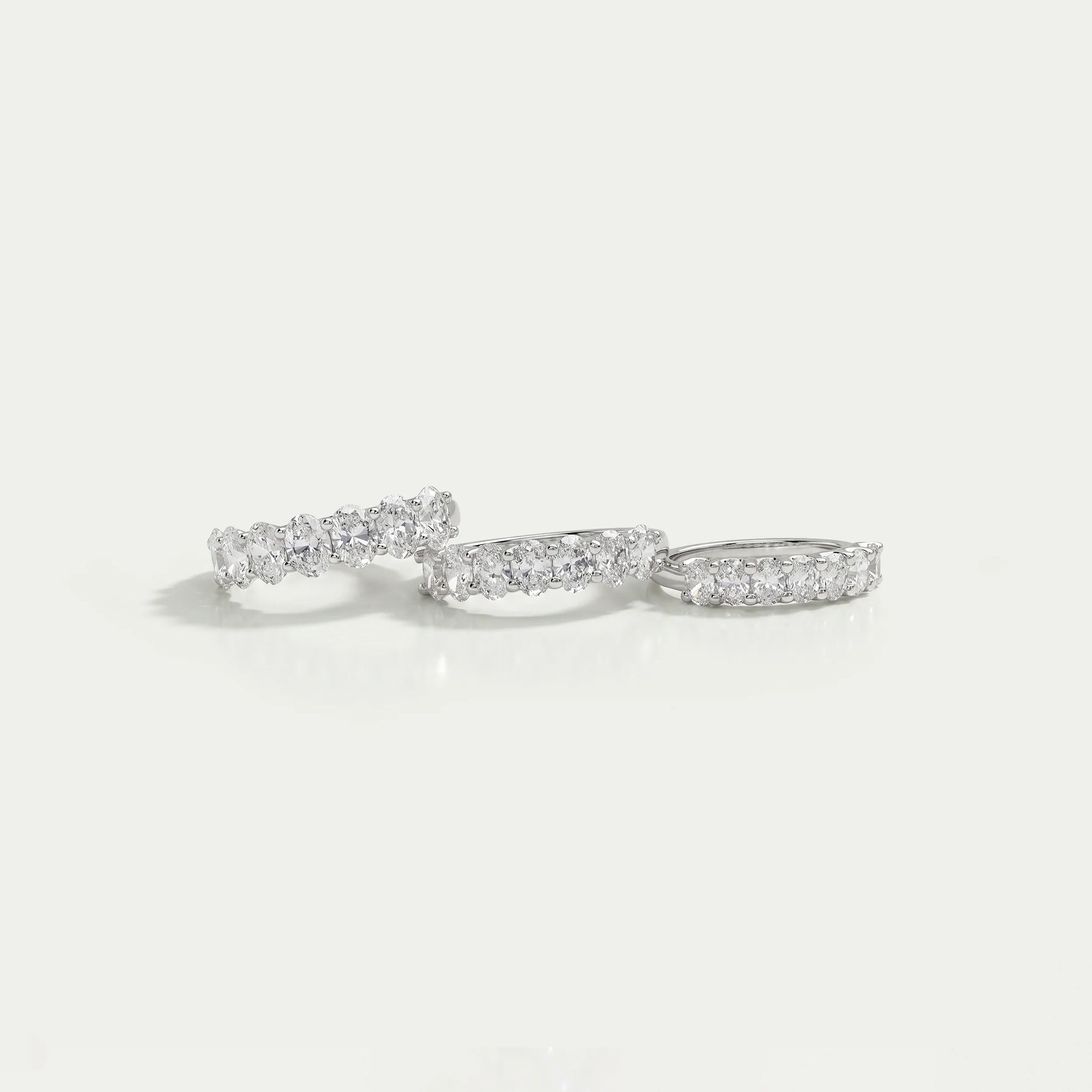 Oval Cut Lab Grown Diamond Seven Stone Anniversary Ring Rings