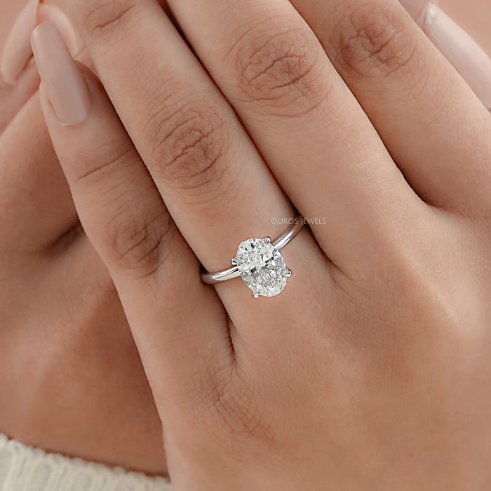 Oval Six Prong Diamond Solatire Ring