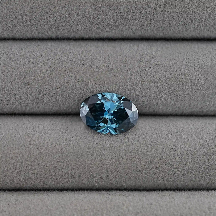 Loose Deep Blue Oval Lab Grown Diamond 