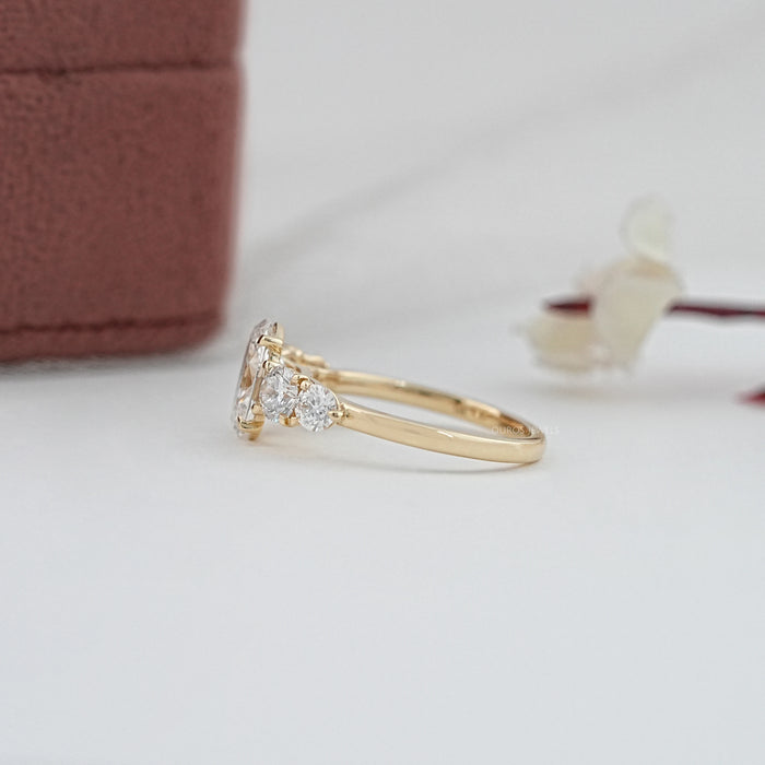 Five Stone Oval And Round Diamond Engagement Ring