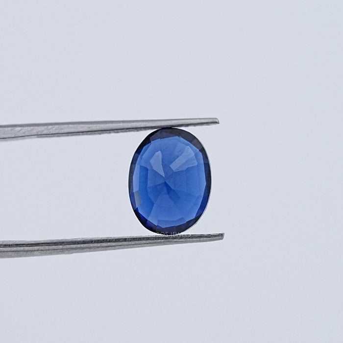 Blue Oval Cut Lab Sapphire Gemstone