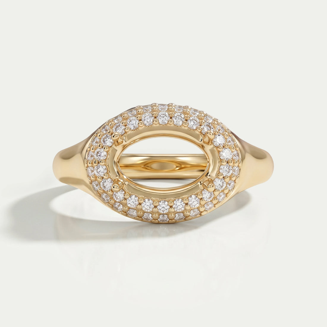 Oval Shape Double Halo Semi Mount Engagement Ring Rings