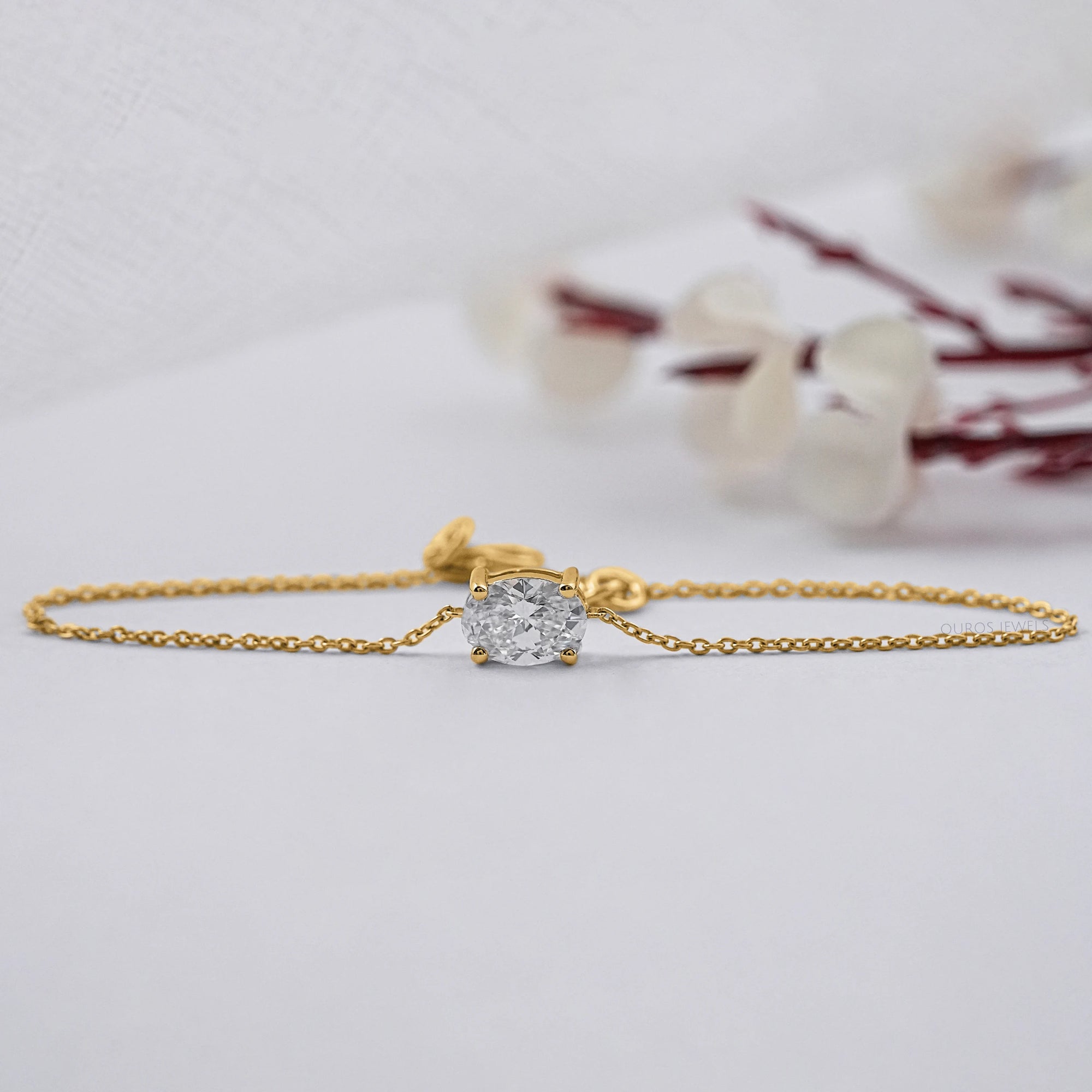 Brilliant Cut Lab Diamond Solitaire Bracelet Oval Bracelet