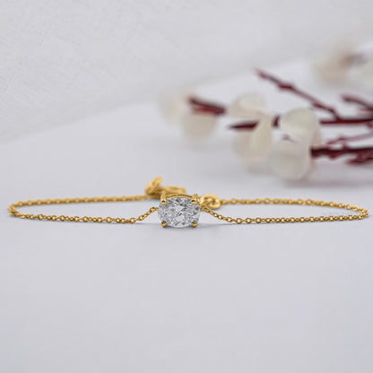 Brilliant Cut Lab Diamond Solitaire Bracelet Oval Bracelet