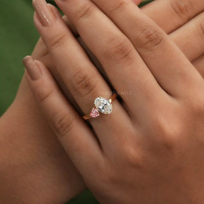 Oval And Heart Cut Lab Grown Diamond Toi Et Moi Ring