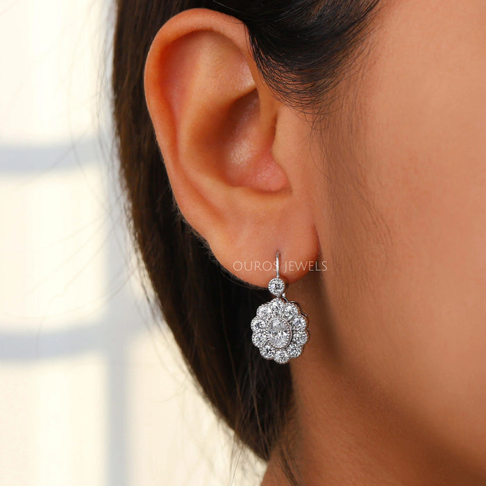 Oval Lab Diamond Drop and Dangle Earrings