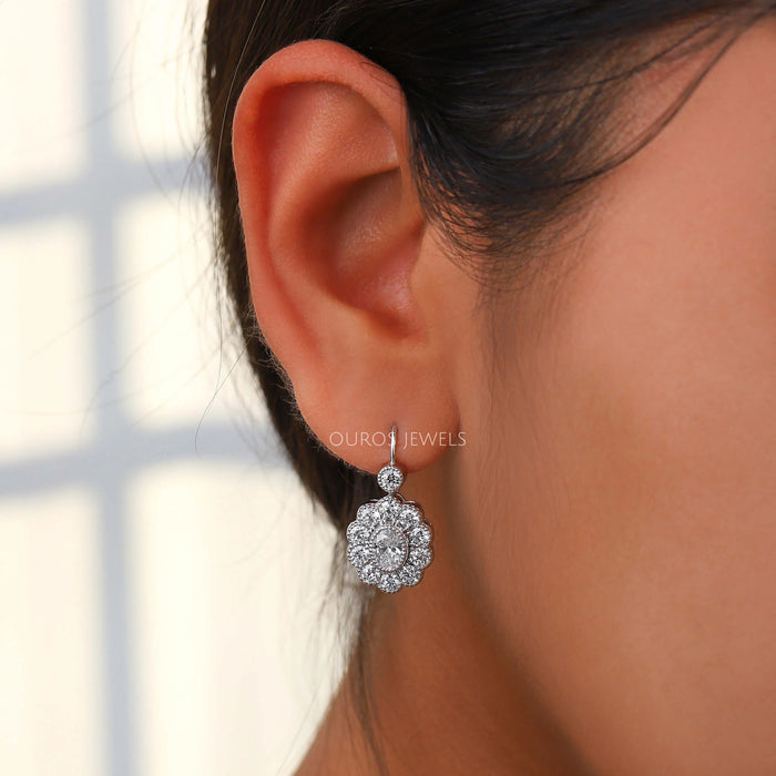 Oval Lab Diamond Drop and Dangle Earrings