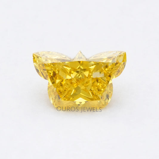 1.55 Carat Yellow Butterfly Cut Lab Diamond