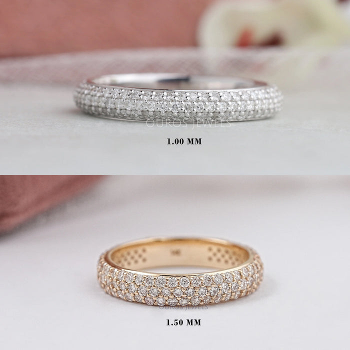 Pave Set Round Lab Diamond Wedding Ring