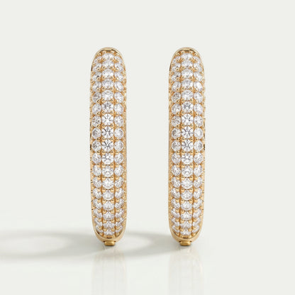Round Lab Diamond Pave Set Hoop Earrings Earrings
