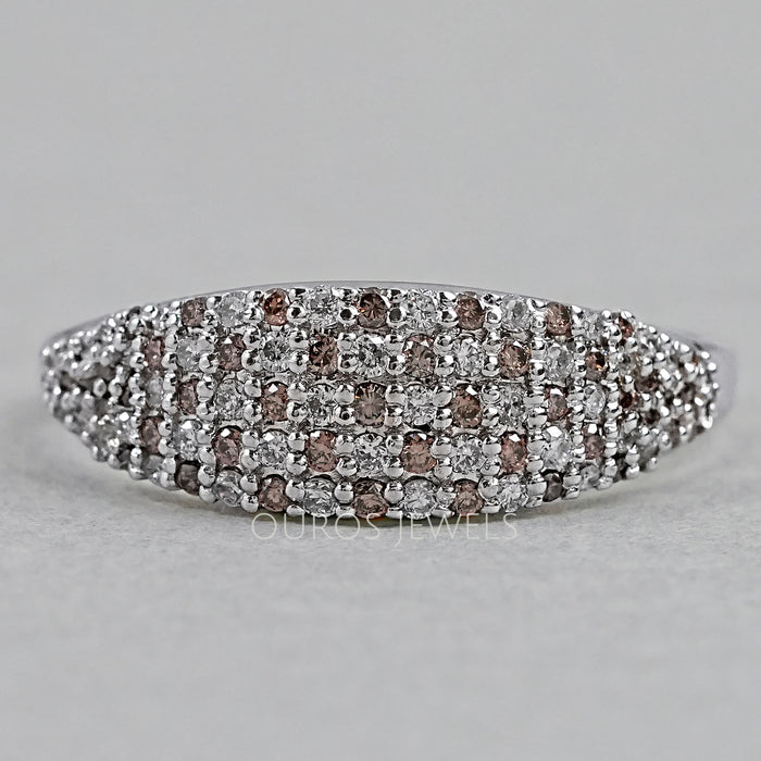 Brown Round Set Diamond Ring