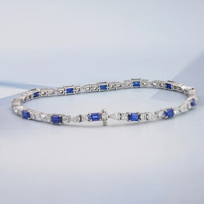 Emerald Cut Lab grown Diamond Bracelet