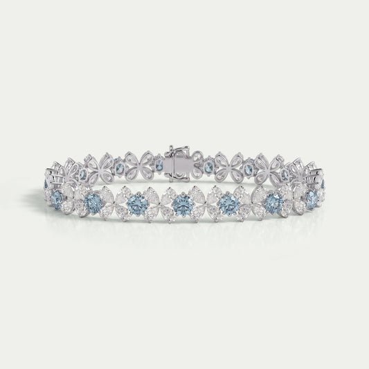 Pear-Shaped Flower Diamond Bracelet Bracelet