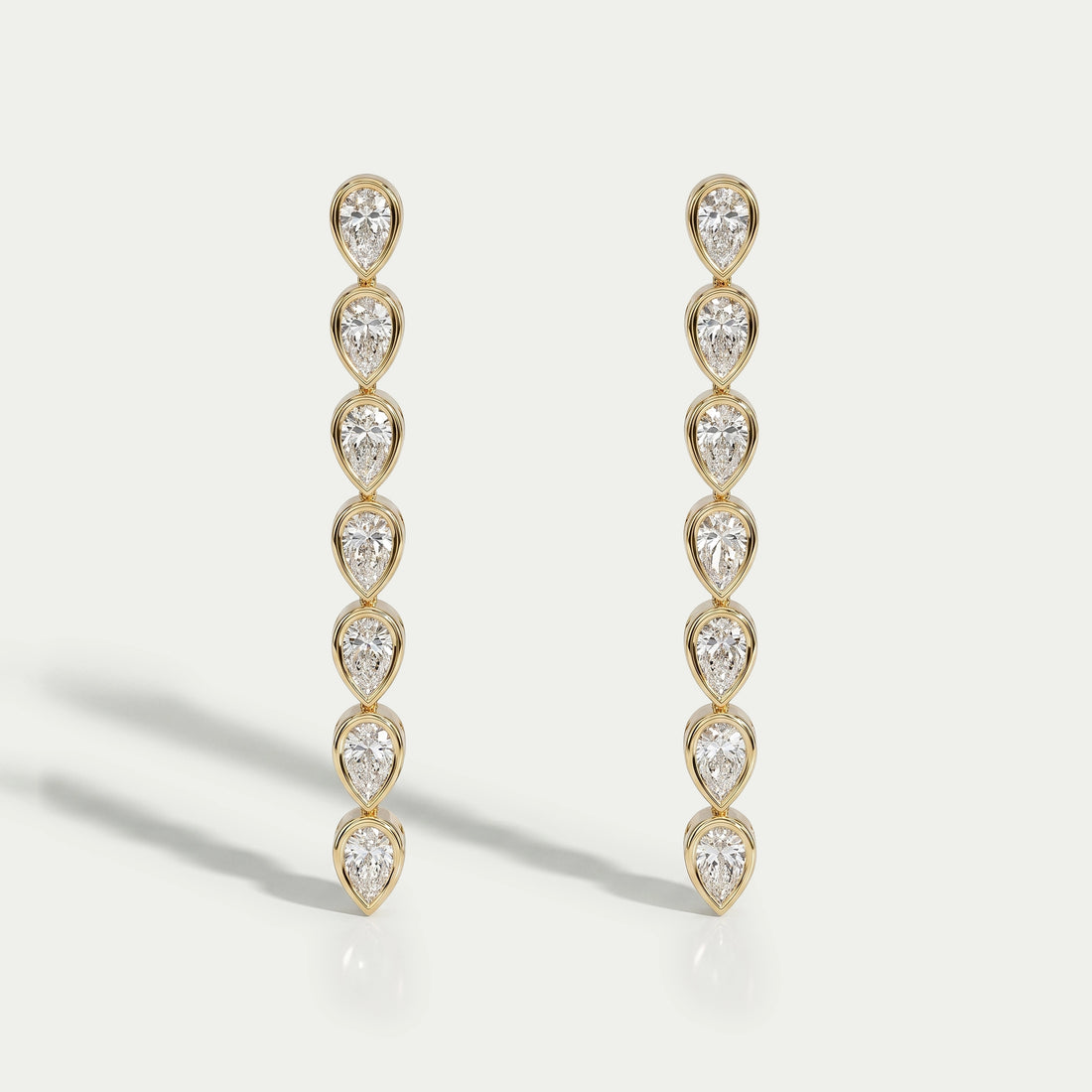 Pear Diamond Bezel Set Dangle Earrings Earrings