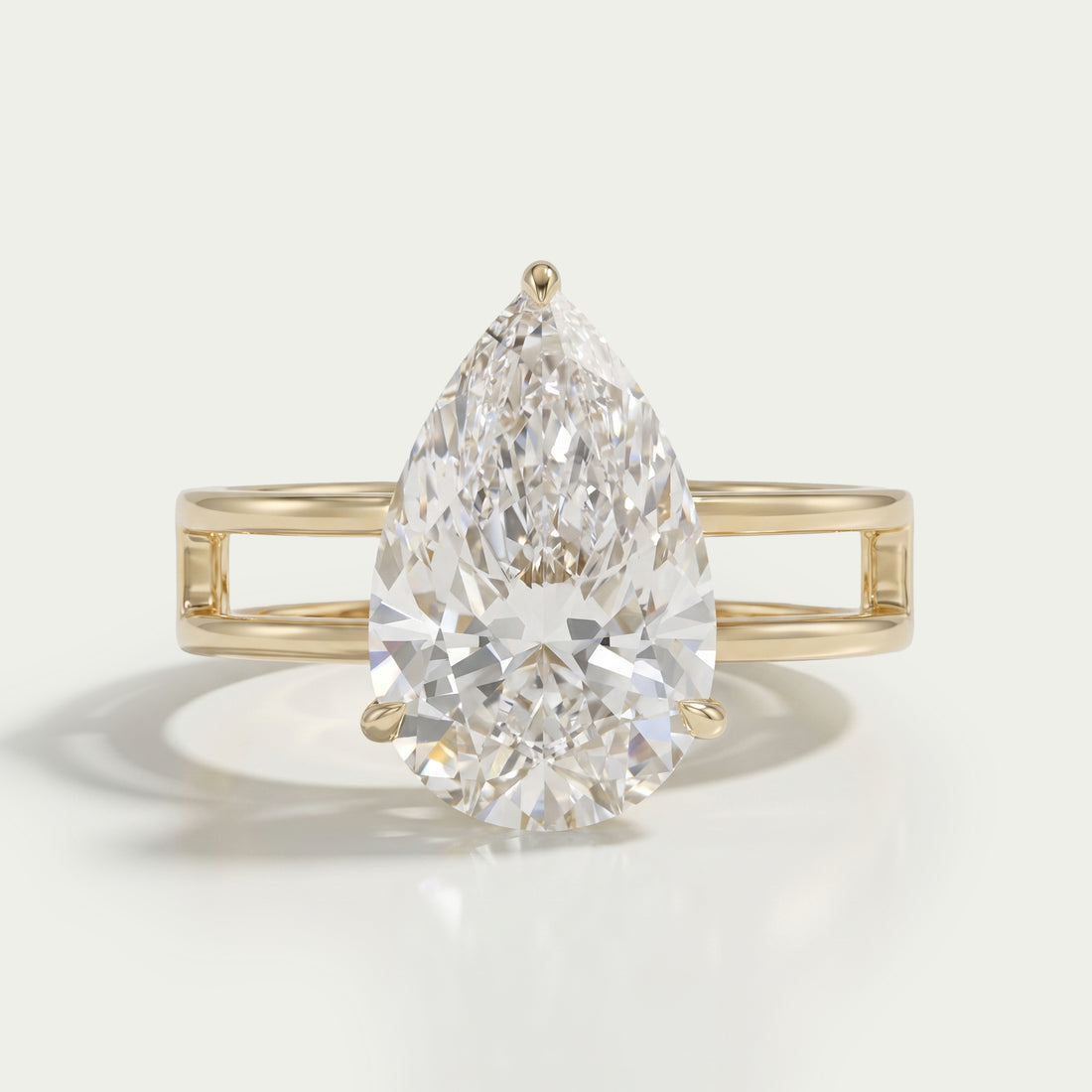 Pear Cut Double Band Engagement Ring Ring