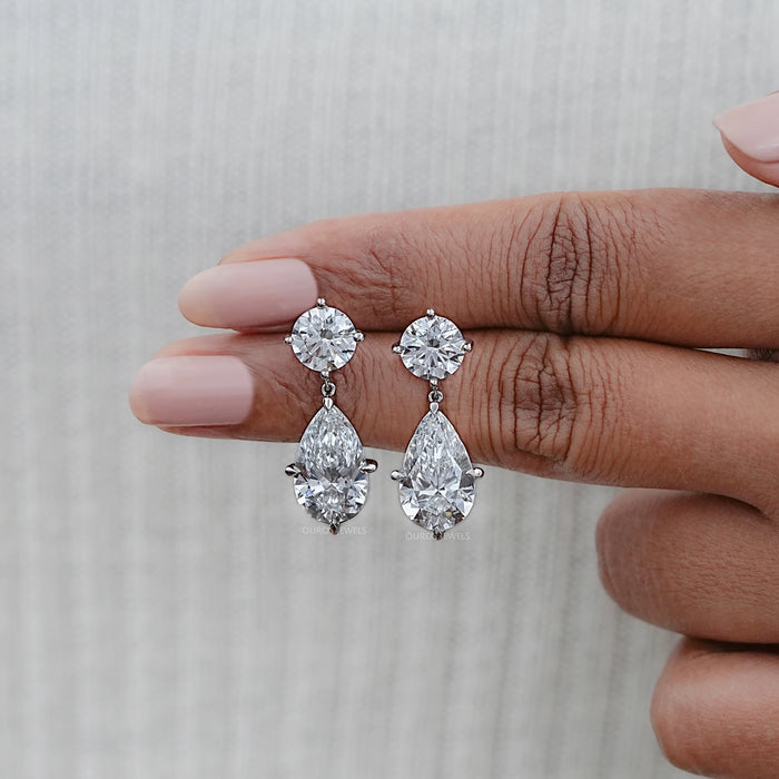 Two Stone Lab Diamond Drop Earrings