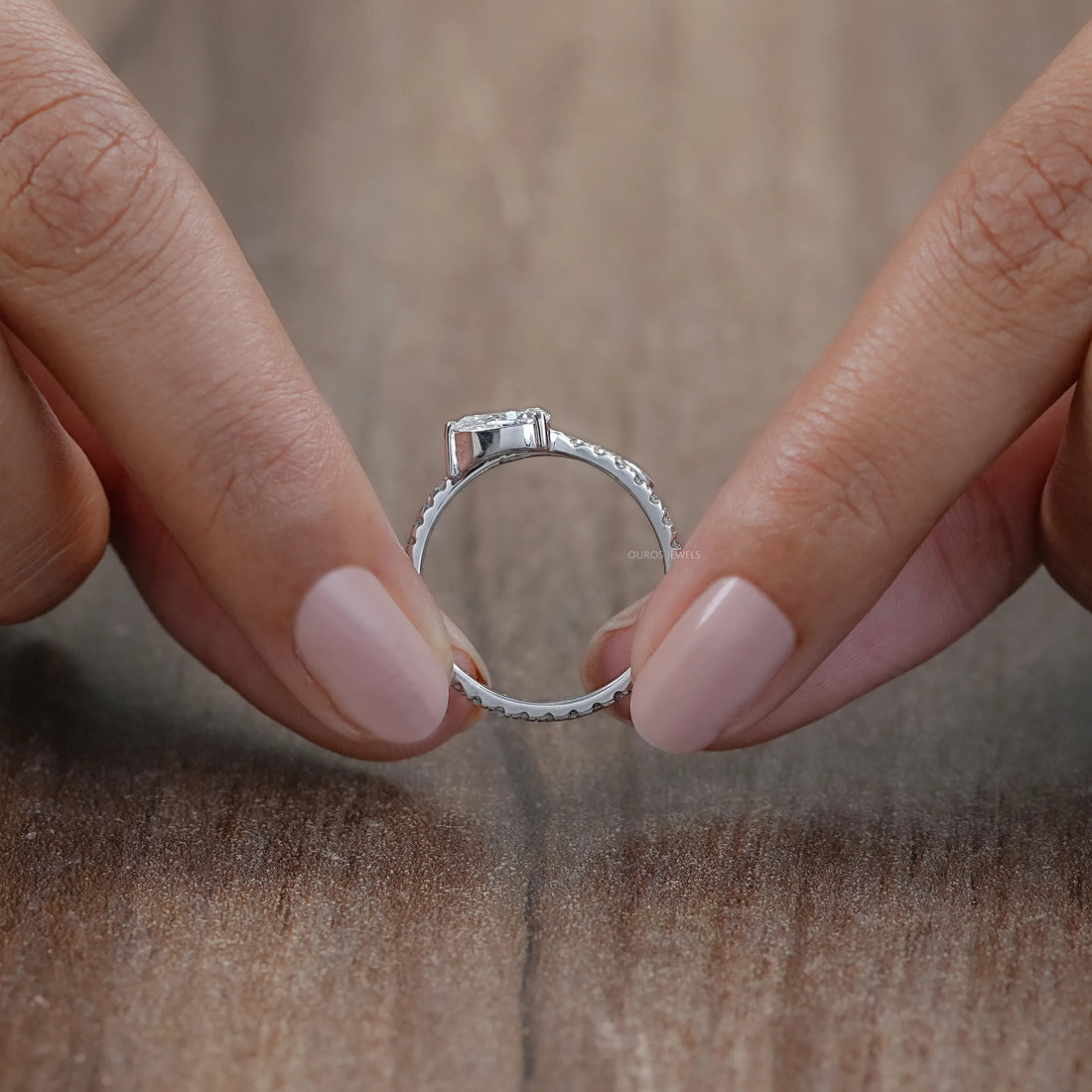 Pear Cut Lab Diamond Spiral Anniversary Ring Rings