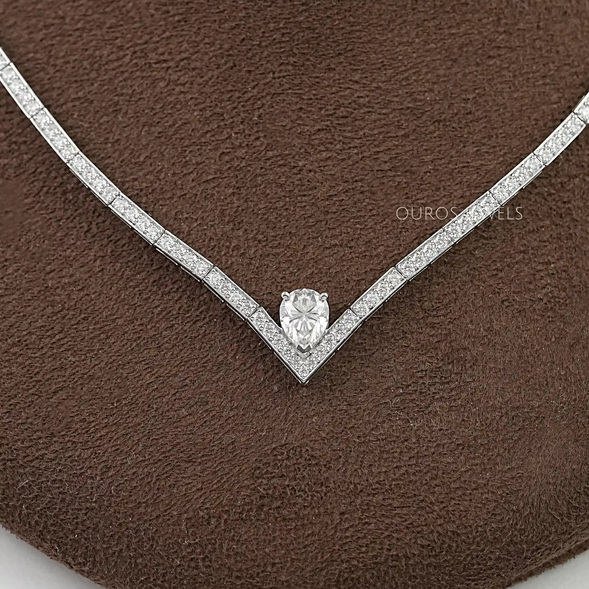 Heart & Round Lab Diamond Tennis Necklace