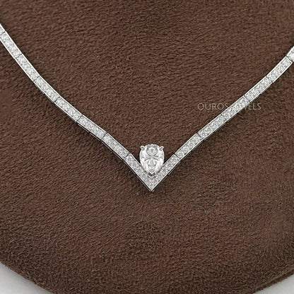 Heart & Round Lab Diamond Tennis Necklace