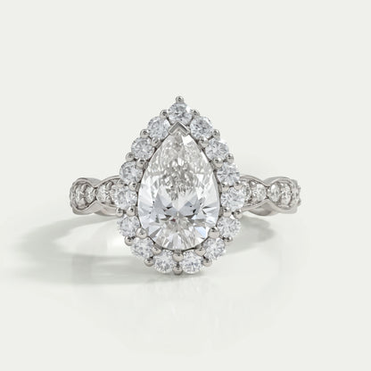 Pave Set Round Lab Grown Diamond Curved Band